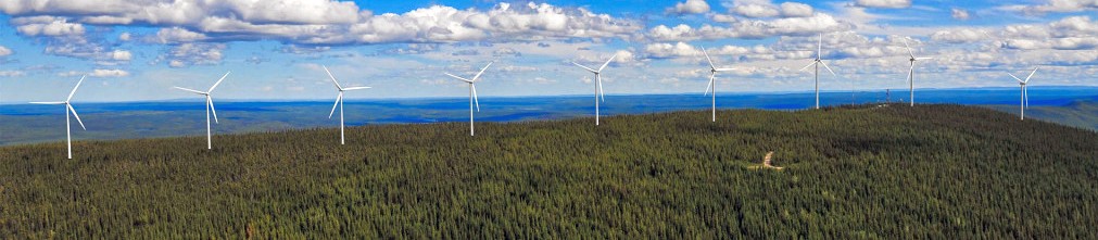 Row of wind turbines spoils another mountain ridge (in BC).